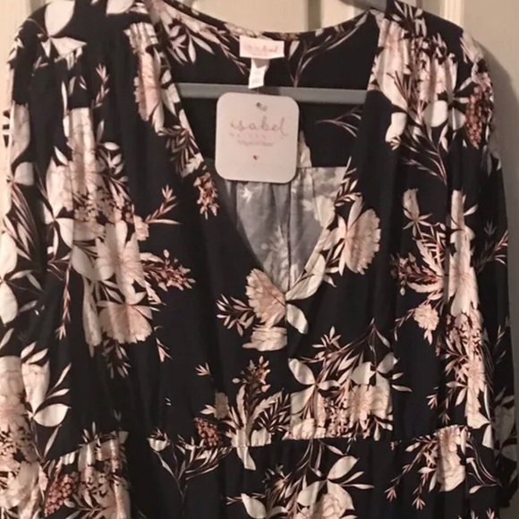 Ingrid & Isabel Maternity Dress Navy Blue Floral Size XXL - Picture 3 of 9